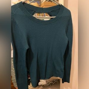 Paige Ribbed Cut Out Pullover. Small